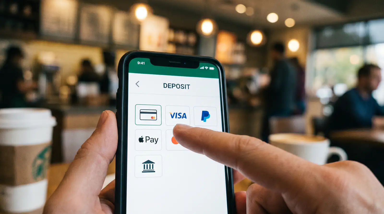 Betting app with integrated payment flow for deposits and withdrawals