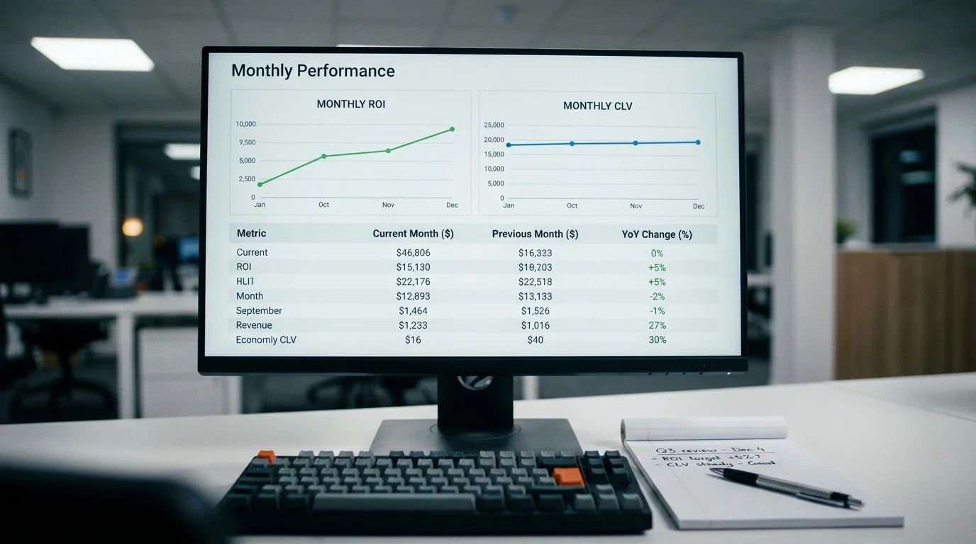 Monthly betting ROI and closing line value tracking record