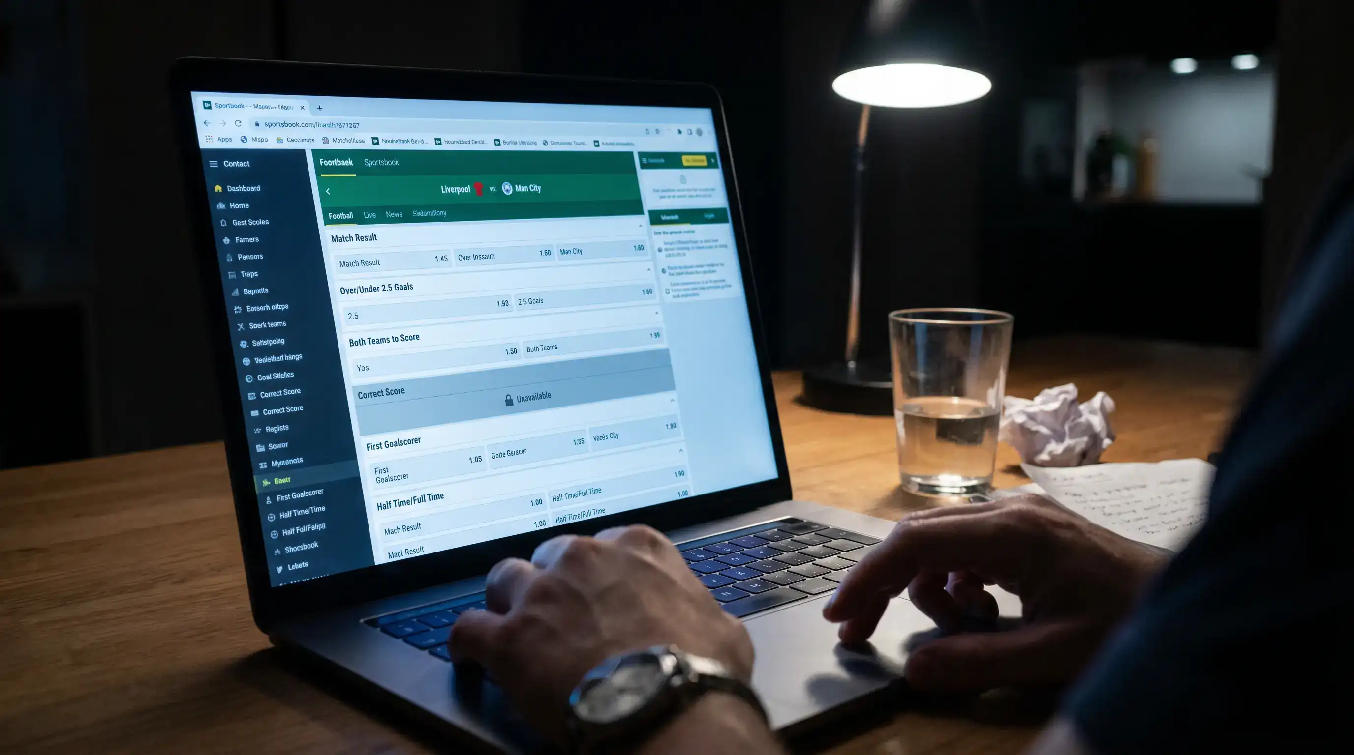 Championship betting market range showing fewer markets than Premier League fixtures