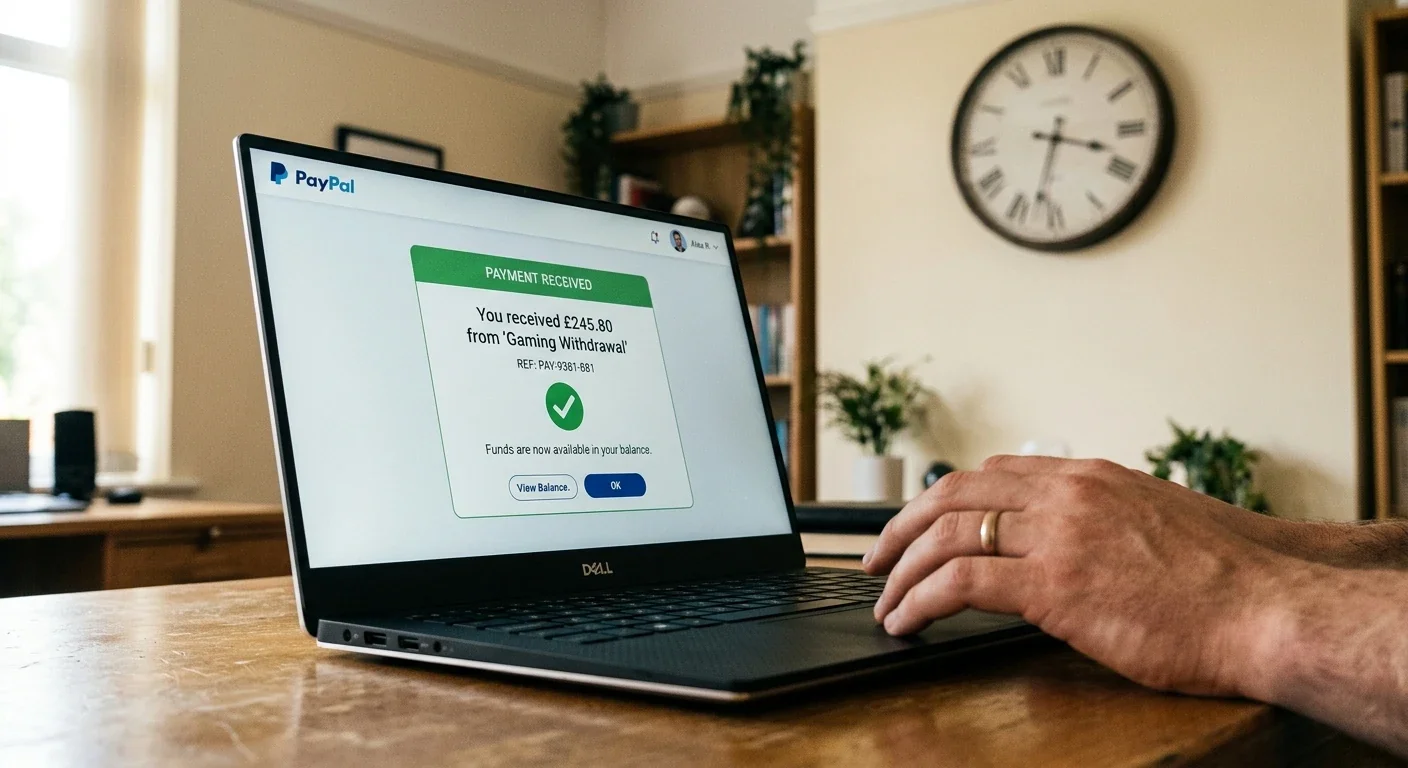PayPal withdrawal from UK betting account arriving within hours