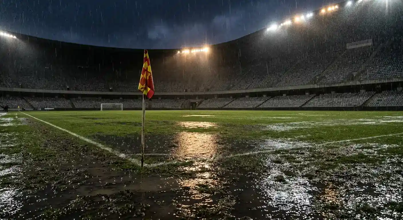 Wet football pitch conditions affecting goal totals and over under betting lines