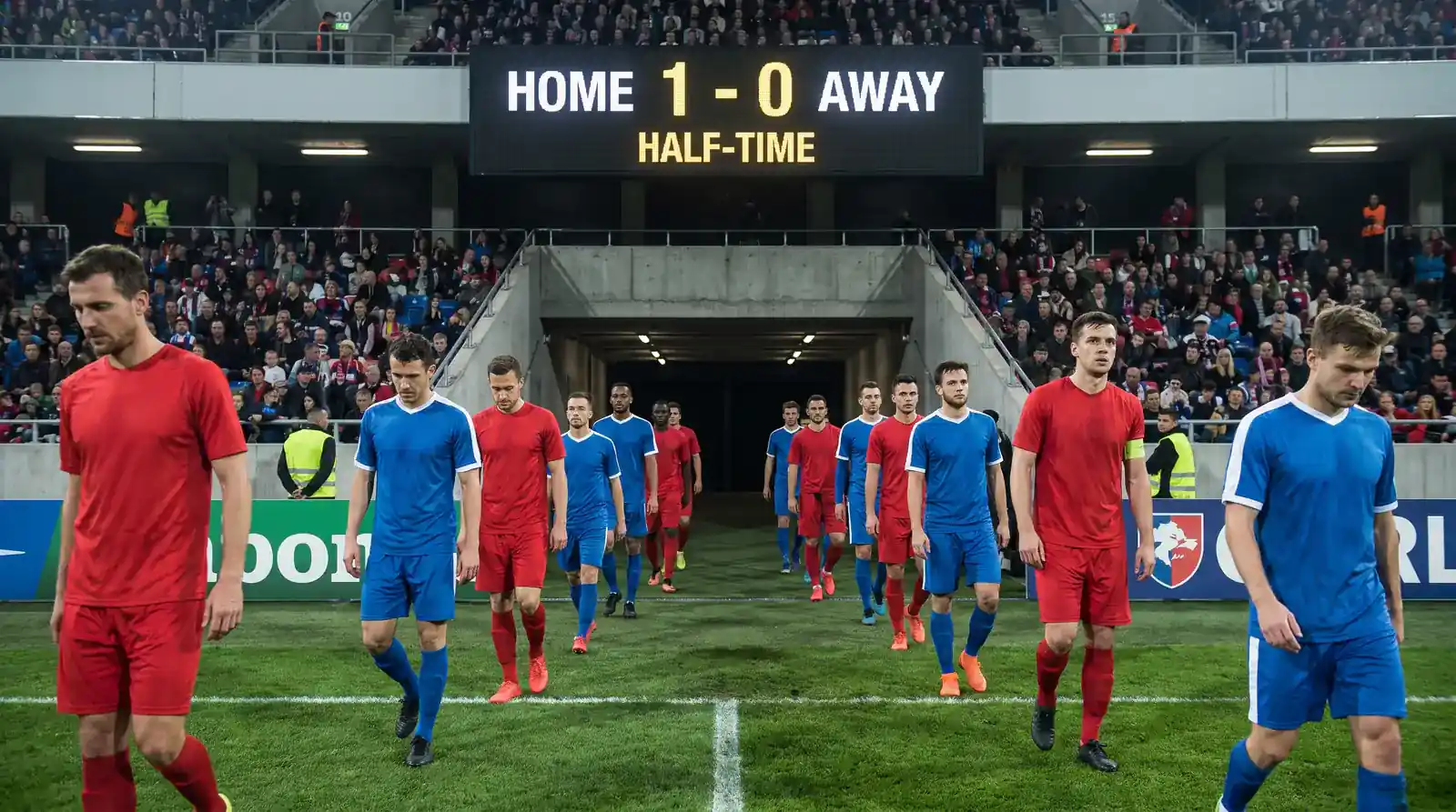 Expected goals match state analysis at half-time showing dominant versus fragile lead